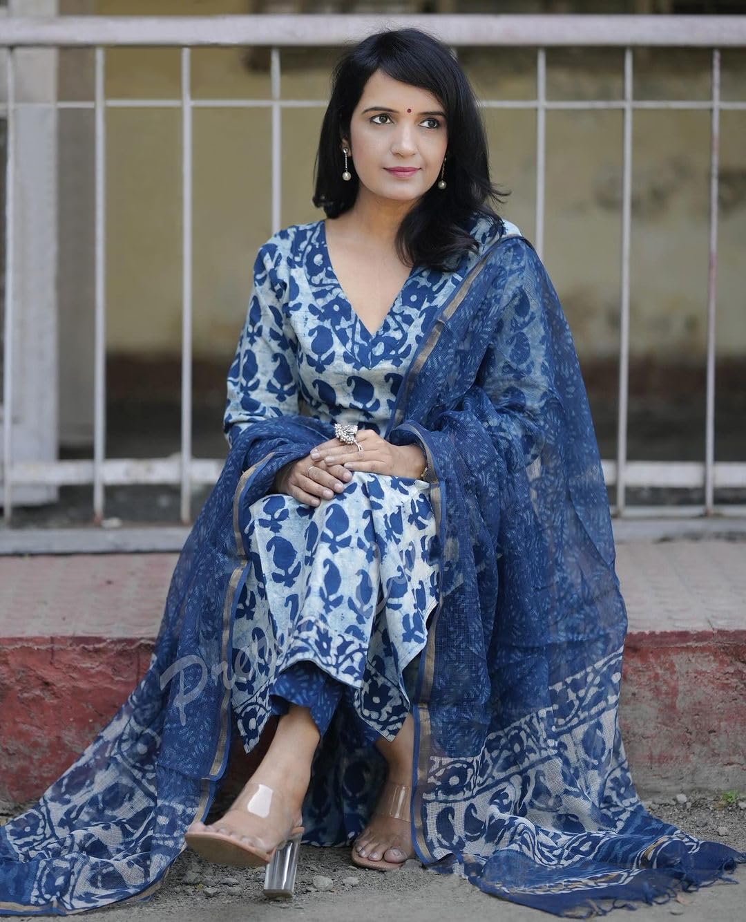 Alvami Viscose Women Kurta and Pant with Dupatta Set (XXL) Blue