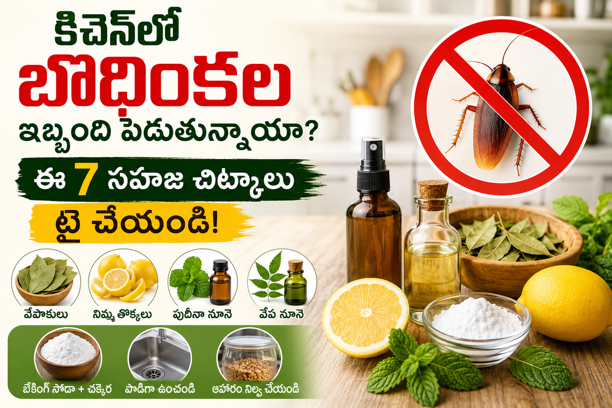కిచెన్‌లో బొద్దింకలు ఇబ్బంది పెడుతున్నాయా? ఈ 7 సహజ చిట్కాలు ట్రై చేయండి!