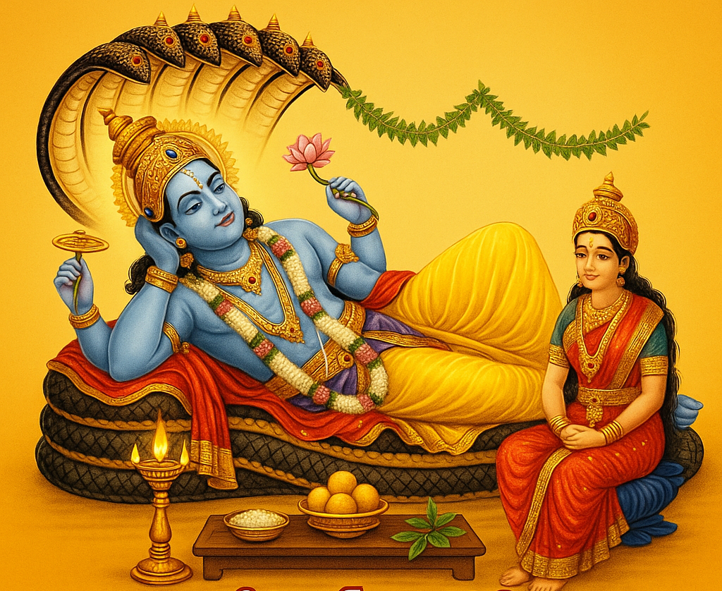 తొలి ఏకాదశి (శయన ఏకాదశి) పూజను ఇంట్లో సులభంగా ఎలా చేయాలో స్టెప్ బై స్టెప్ పద్ధతిలో తెలుగులో వివరంగా ఇచ్చాను: