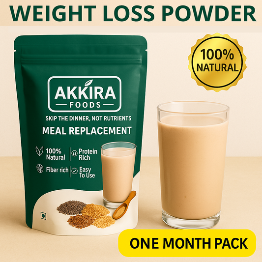 Akkira Foods Weight Loss Mix – 1 Month Pack | 100% Natural Meal Replacement Powder | High Protein & Fiber | Helps with Healthy Weight Loss