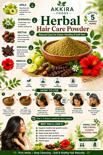 Herbal Hair Care Powder: Natural Hair Cleansing for Soft, Healthy-Looking Hair