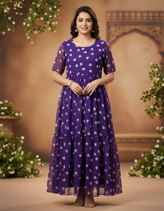 Georgette Frock for Women – Elegant Flowy Ethnic Wear