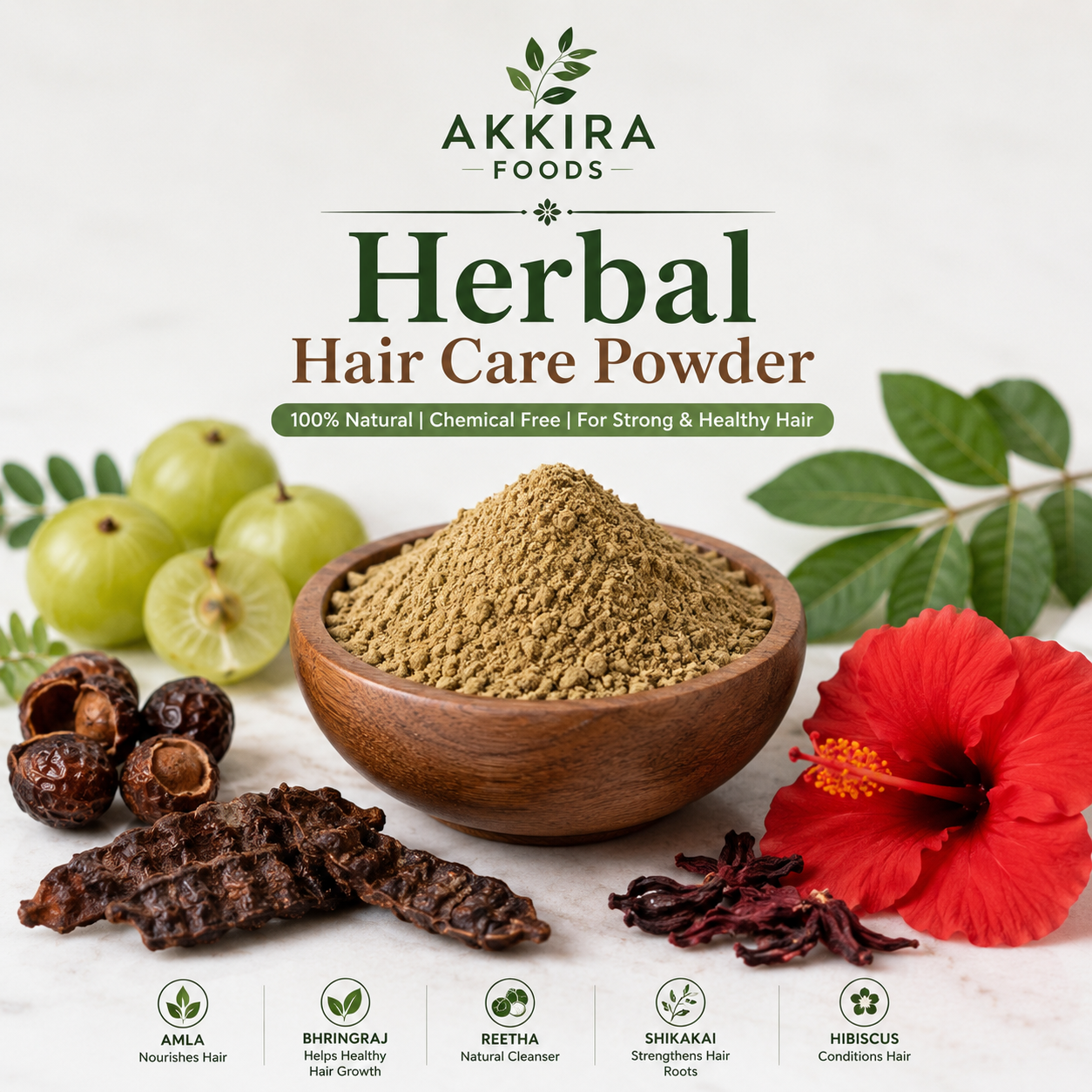 Herbal Hair Care Powder: Natural Hair Cleansing for Soft, Healthy-Looking Hair