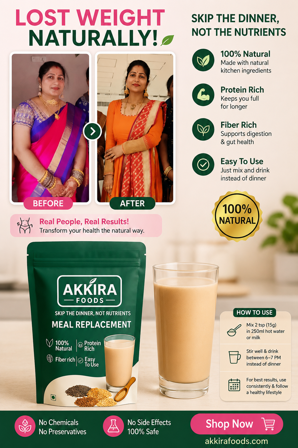 Natural Weight Loss Powder 2 Months Pack